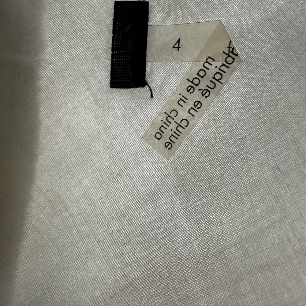 White linen sleeveless and lined long maxi 14 inches pit to pit14" 42" length - Picture 3 of 4